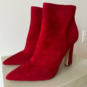 NEW Marc Fisher red suede booties